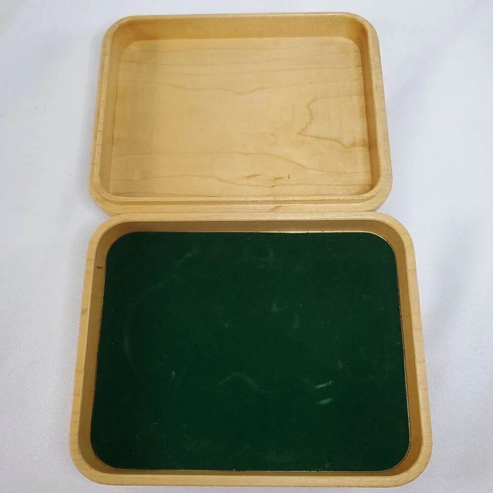 VTG Laz-Art Laser Etched Handcrafted Wood Lidded Jewelry Box Trinket Geese